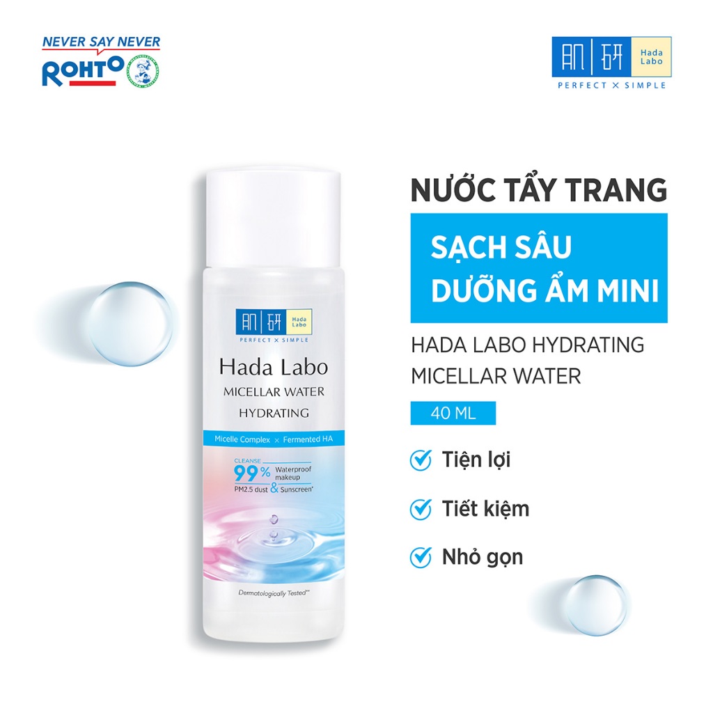 [QUÀ TẶNG] Nước tẩy trang sạch sâu dưỡng ẩm Hada Labo Micellar Water Hydrating 40ml