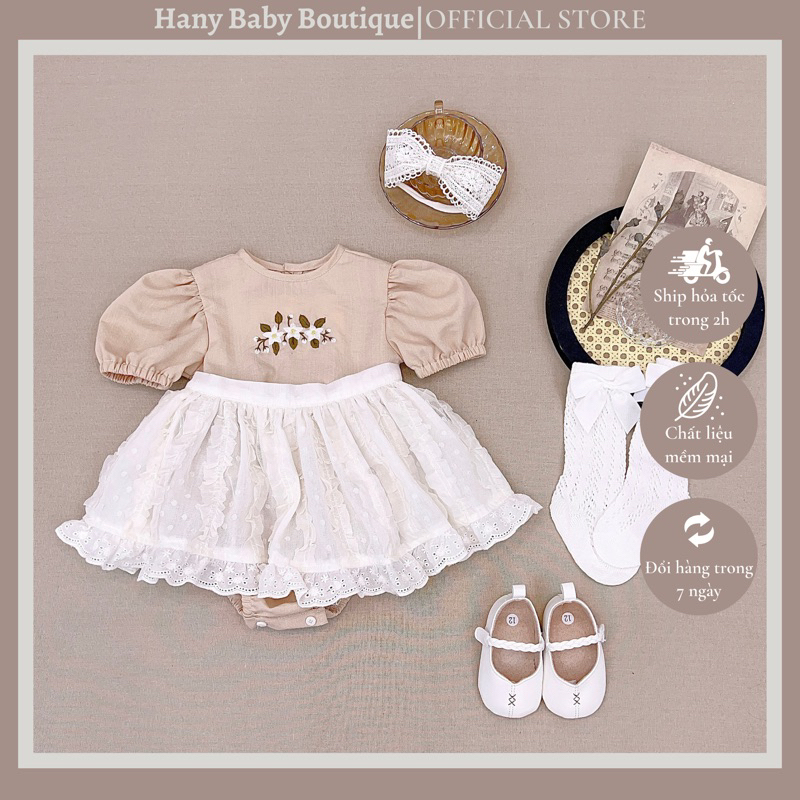 Body Suit Thêu Hoa Thủ Công+ Yếm Ren new 2023