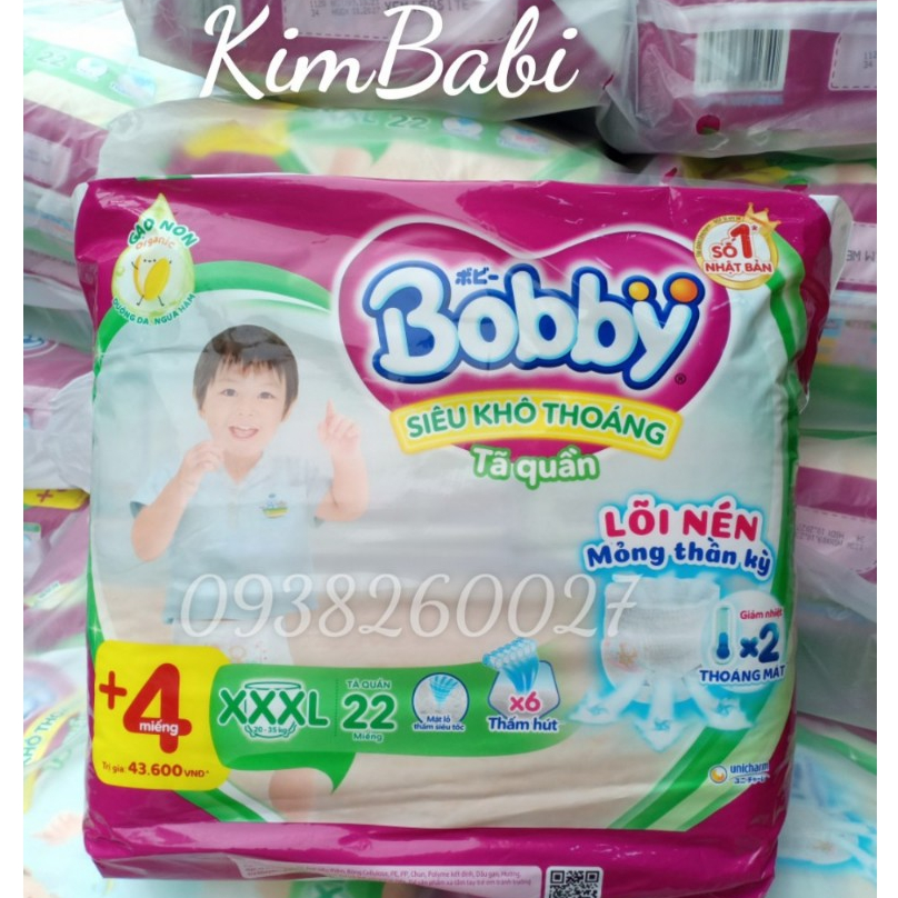 TÃ QUẦN BOBBY XXXL22+4 MIẾNG MỚI