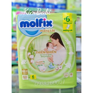 Miếng lót sơ sinh Molfix thiên nhiên size NB1 90 miếng và NB2 60 miếngCó