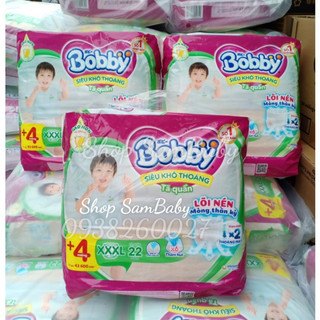 Combo 3 tã quần bobby xxxl 22+4 miếng gạo non mới