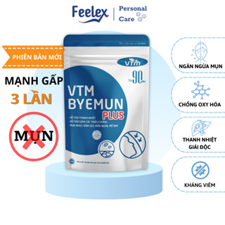 Viên uống VTM Byemun Plus hỗ trợ thanh nhiệt giải độc, giảm triệu chứng mụn, rôm sẩy, mẩn ngứa, mề đay - Gói 90 viên