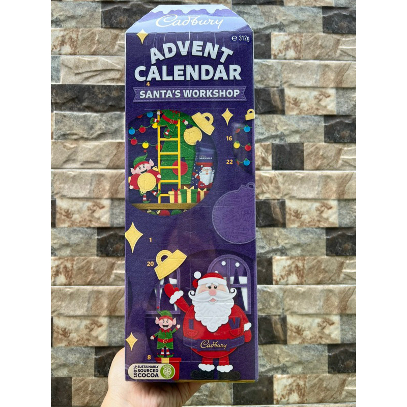 Set kẹo socola kèm lịch Noel, Giáng Sinh cho bé khám phá Cadbury advent calendar 312gram