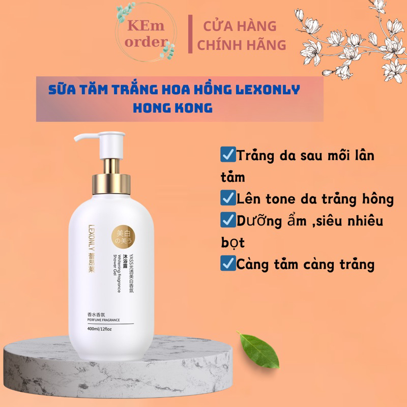 SỮA TẮM TRẮNG DA NICOTINAMIDE LEXONLY HONG KONG BẬT TÔNG