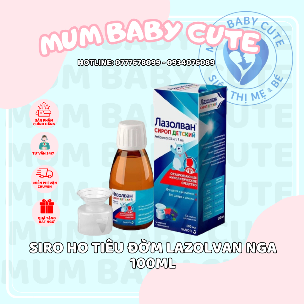 Siro ho tiêu đờm lazolvan Nga 100ml