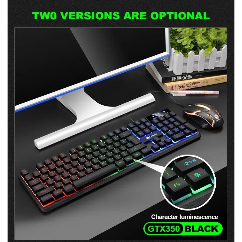 COMBO BÀN PHÍM VÀ CHUỘT MÁY TÍNH CÓ DÂY GTX350-HT