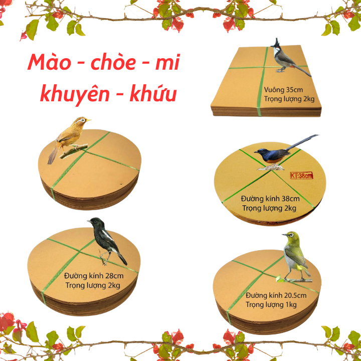 Giấy lót lồng chim khuyên giấy lót lồng chim tròn đủ kích thước từ 20,5 đến 52cm 1kg