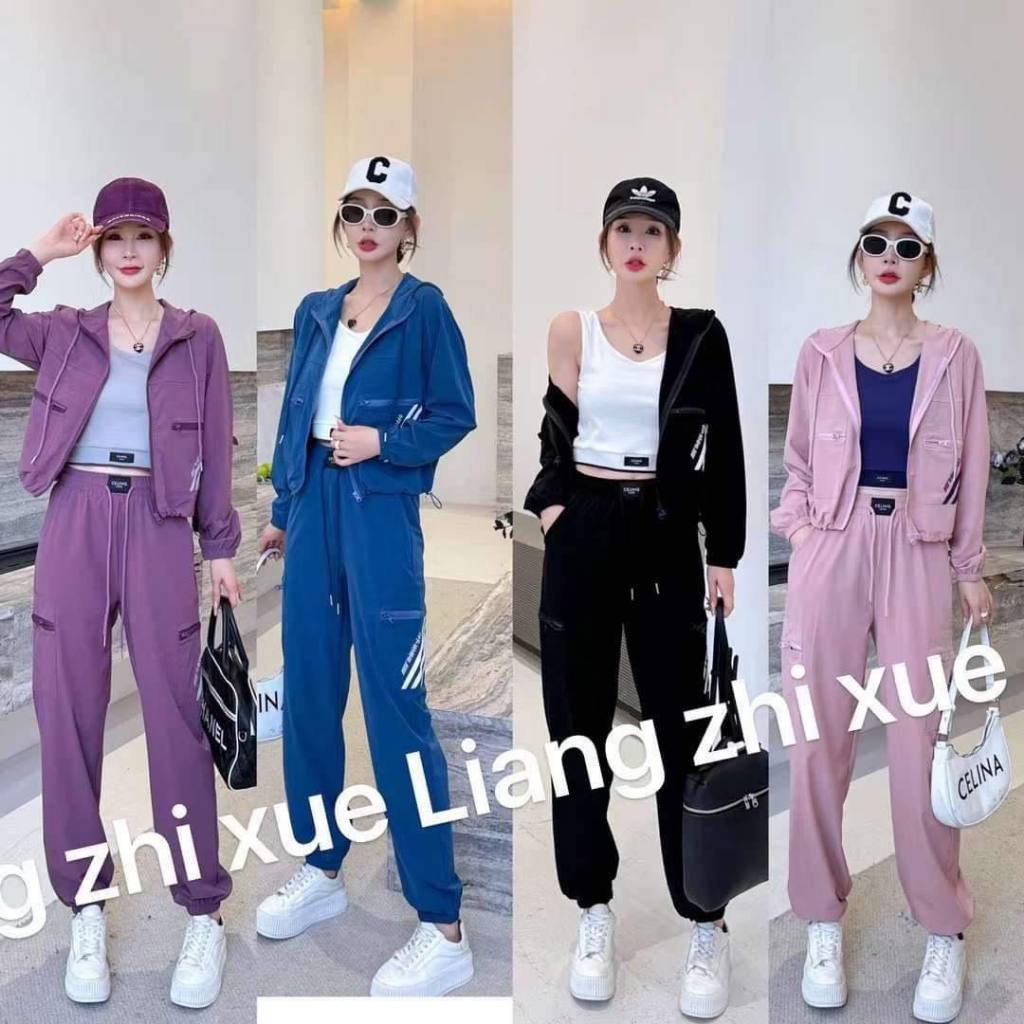 Set bộ thể thao su gió Odelia, kèm áo trong - S7275