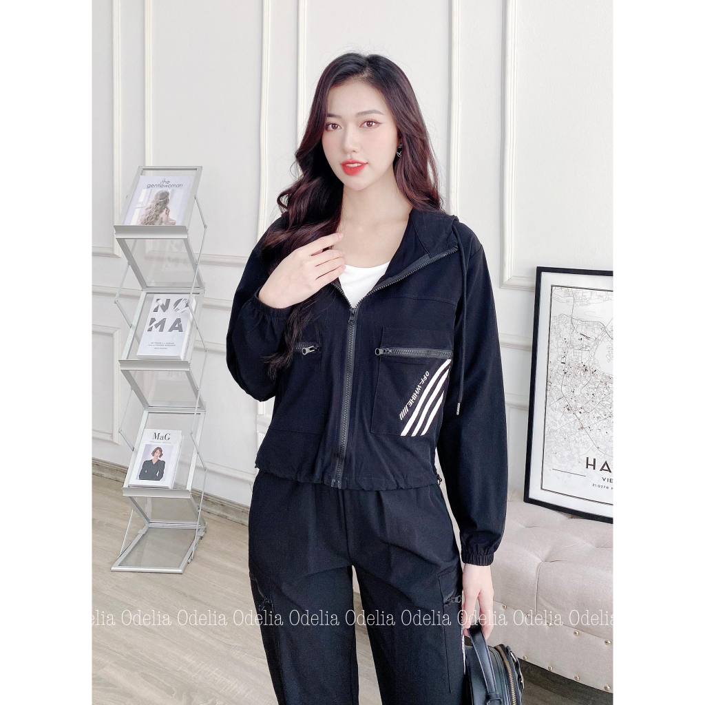 Set bộ thể thao su gió Odelia, kèm áo trong - S7275