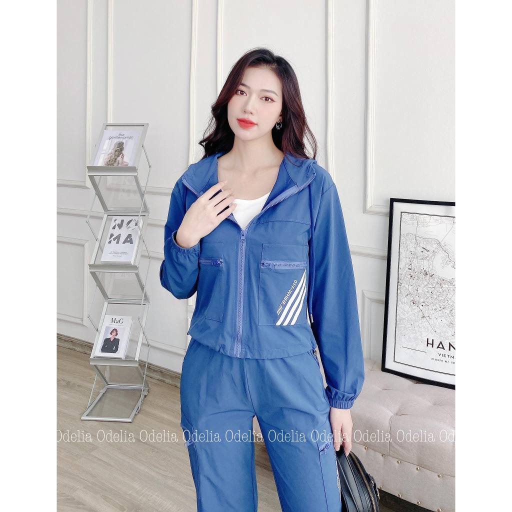 Set bộ thể thao su gió Odelia, kèm áo trong - S7275