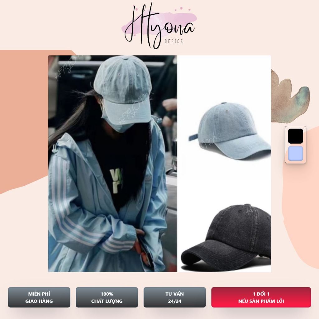 Mũ lưỡi trai jean trơn thời trang ulzzang Nón kết nam nữ unisex