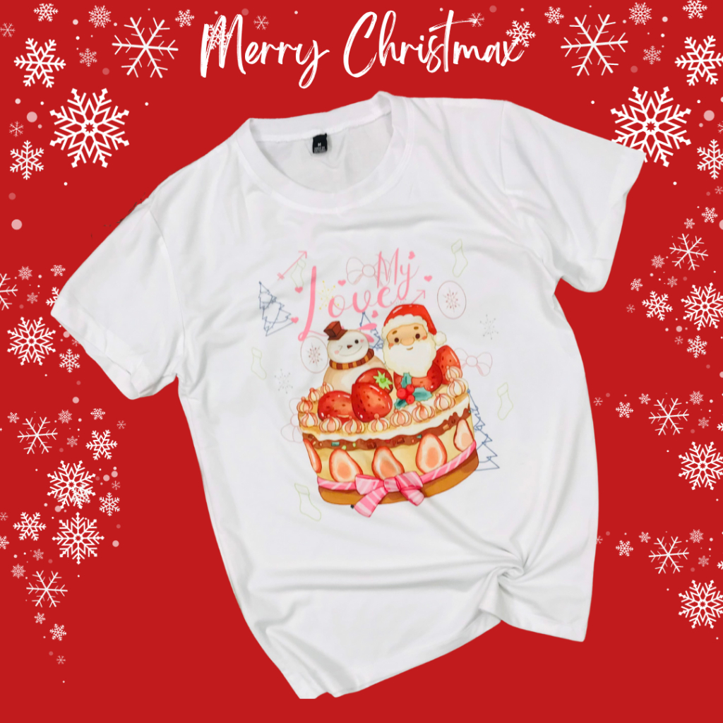Áo thun Noel Giáng Sinh Cổ tròn tay ngắn cho bé trai bé gái, Size từ 10kg - 60kg