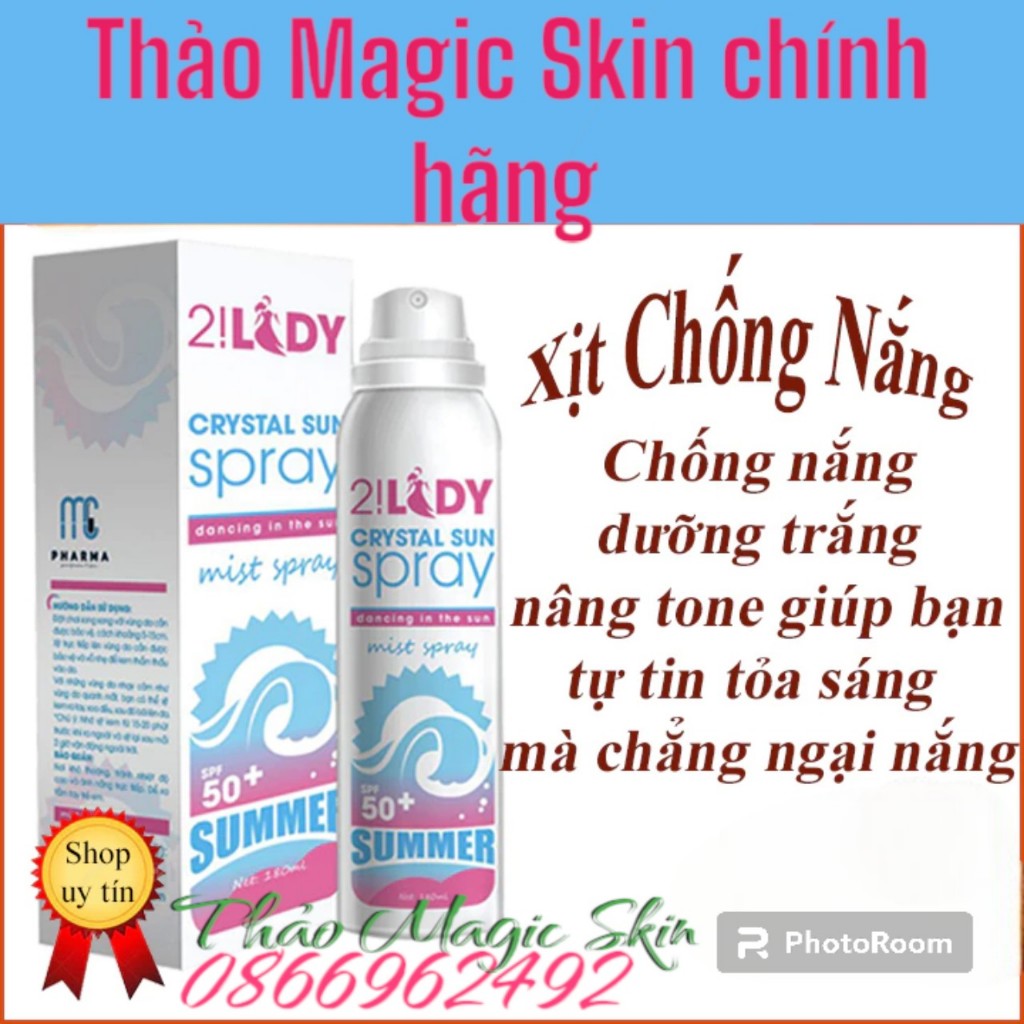 XỊT CHỐNG NẮNG , chống nắng 2!LADY 180ML - MAGIC SKIN [CHÍNH HÃNG]