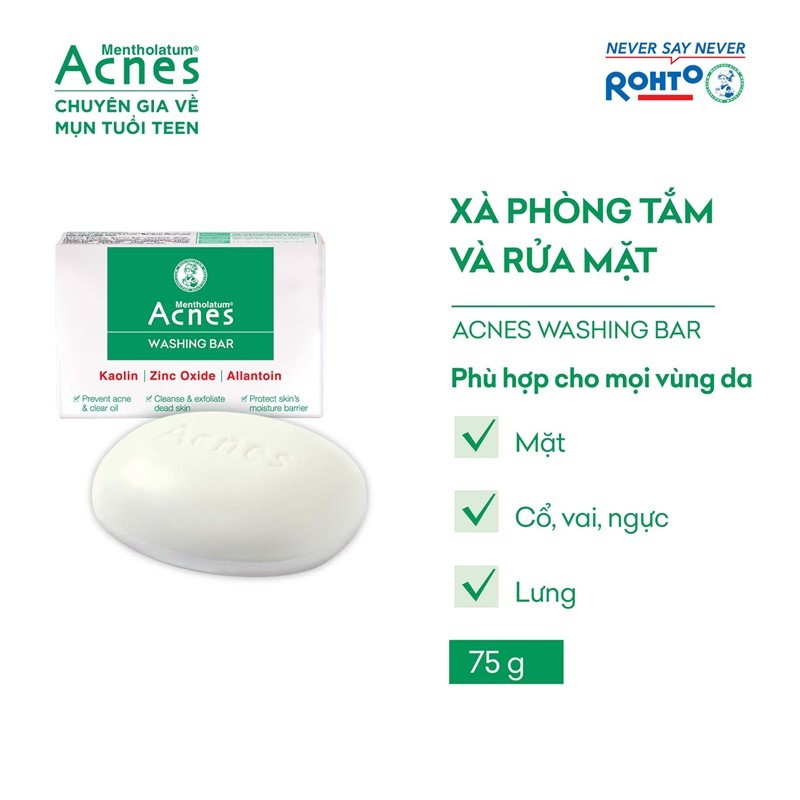 [QUÀ TẶNG] Xà phòng ngăn ngừa mụn Acnes Washing Bar 75g (date 02.2025)