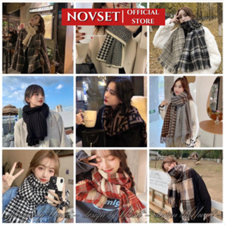 Khăn quàng cổ nam nữ chất liệu len dạ kẻ phong cách Vintage Hàn Quốc[T2-KHO5]