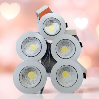  Đèn rọi âm trần NAVIGATE 5W COMBO 5 bóng đèn LED COB khoét lỗ 70mm xoay góc chiếu ánh sáng trắng - vàng - trung tính 