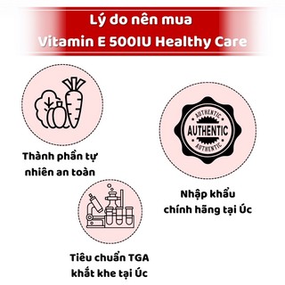 Vitamin E Healthy Care Úc 200 viên