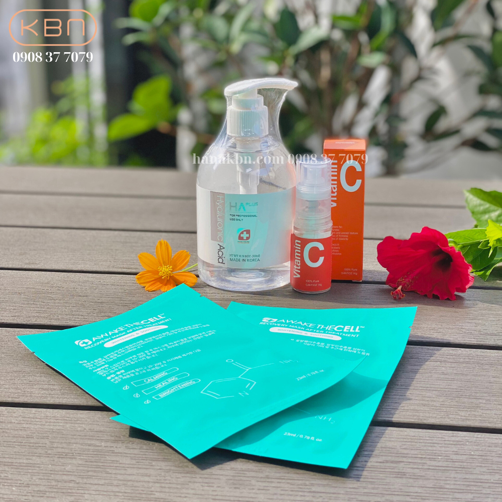 Combo 2 Sản Phẩm Serum HA Plus 300ml + Vitamin C Bột Tặng 2 Mặt Nạ Cấp Ẩm Soothing