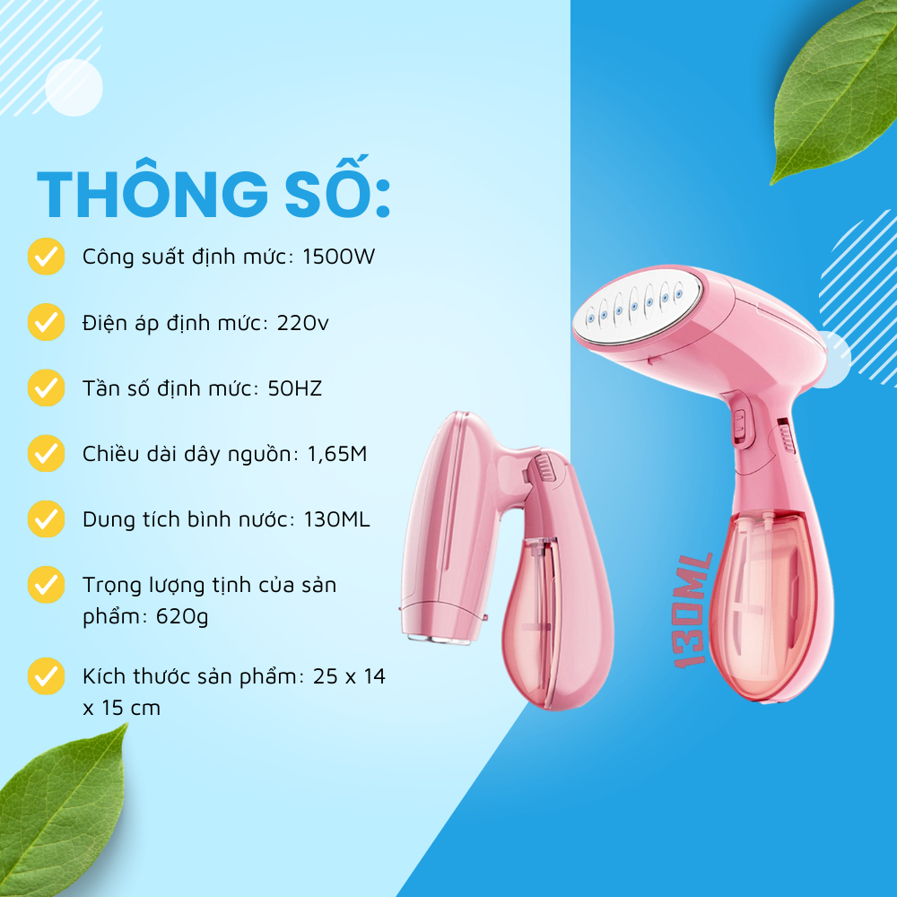 Bàn Là Hơi Nước Cầm Tay Đa Năng, Dung Tích Lớn, Dễ Dàng Mang Theo, Siêu Bền Đẹp - Tongkhogiadung
