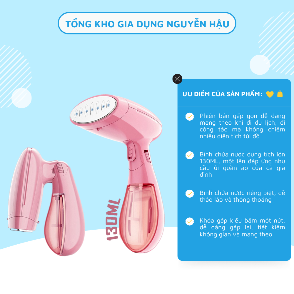 Bàn Là Hơi Nước Cầm Tay Đa Năng, Dung Tích Lớn, Dễ Dàng Mang Theo, Siêu Bền Đẹp - Tongkhogiadung