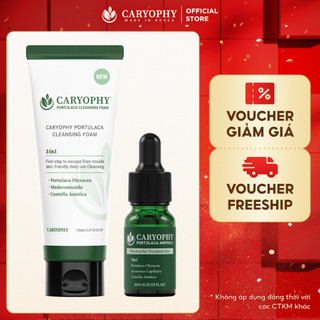 Combo sữa rửa mặt Caryophy 150ml và Serum giảm mụn ngừa thâm Portulaca 10ml