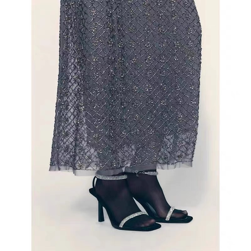 ORDER 🌸 ZR Giày dây ngang quai mảnh mũi vuông đá gót nhọn 9cm