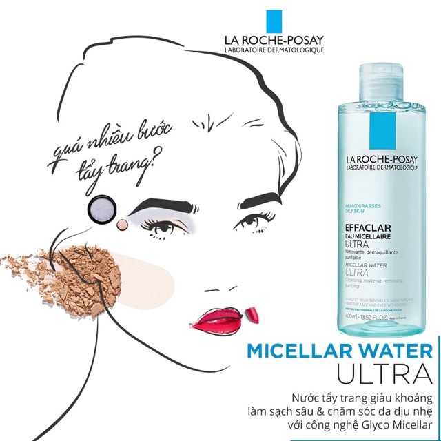 Nước Tẩy Trang La Roche Posay 400ml Da Dầu Da Và Nhạy Cảm