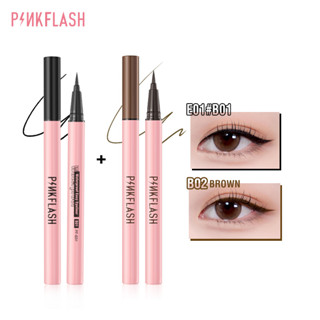 Bút kẻ mắt Pinkflash dạng lỏng nhanh khô màu đen màu nâu chất lì chống nước lâu trôi 2pc