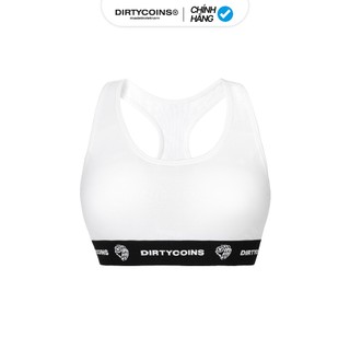 Áo dirtycoins logo sport bra - white
