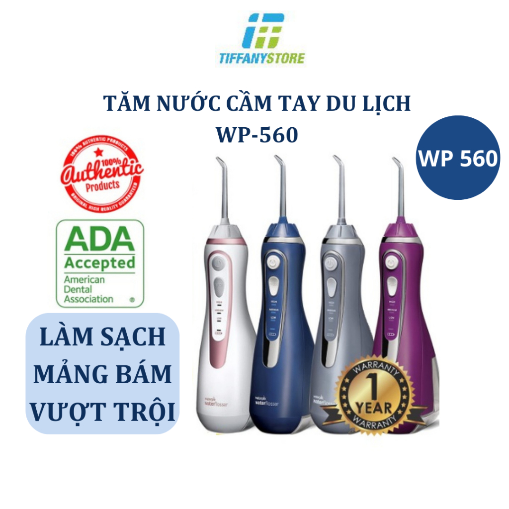 Máy tăm nước Waterpik WP 560 cầm tay du lịch không dây Advanced - Hàng chính hãng - Nhập tại Mỹ
