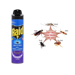 Bình côn trùng, xịt chuyên muỗi Raid chai 600ml ngẫu nhiên