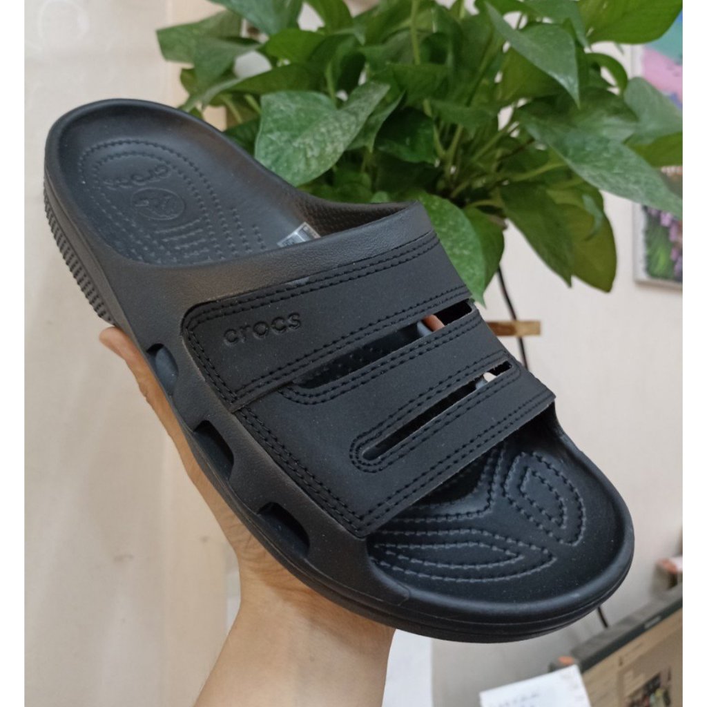 Dép nam Cross YUKON, dép lê quai ngang nam nhựa đúc nguyên khối phối da, siêu bền