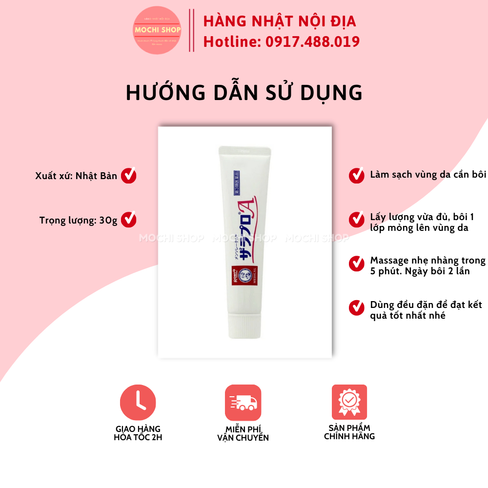 Kem loại bỏ viêm nang lông Mentholatum zaraporo rohto Nhật Bản 35g