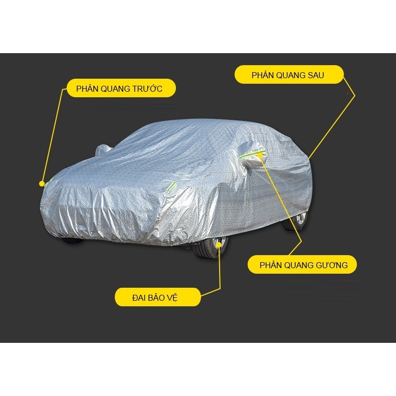 Bạt che phủ xe Toyota Yaris - Hàng 3 lớp tráng nhôm chống nóng, chống xước, chống nước cao cấp
