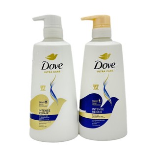Bộ đôi Dầu gội xả Dove Intense Repair 410ml Thái Lan phuc hồi hư tổn, nuôi dưỡng và tái tạo lại tóc