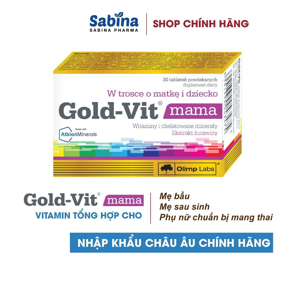 [Chính Hãng] Gold-Vit® Mama (Olimp Labs ) .Vitamin tổng hợp bổ sung các vitamin và khoáng chất cho mẹ bầu