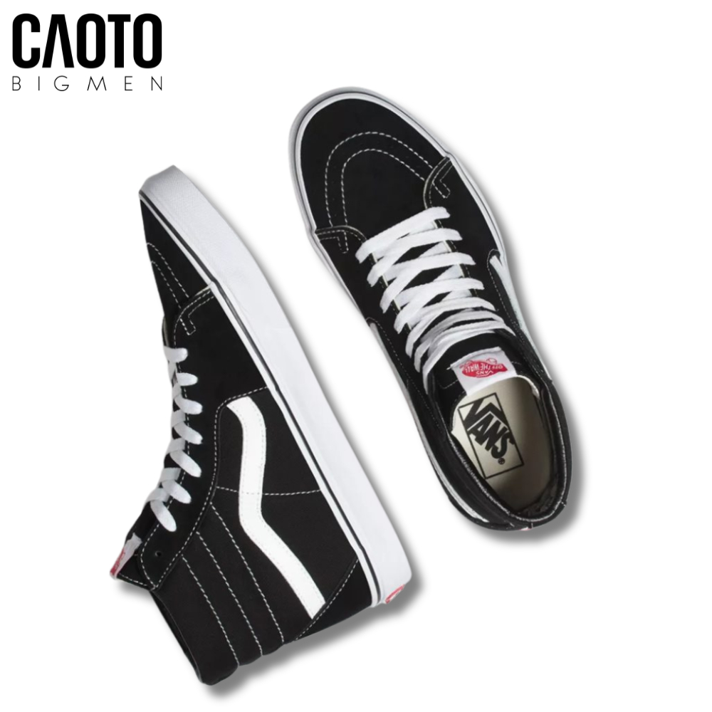 Giày Sneaker Vans Classic Sk8-Hi Black/White  Big Size Nam - Giày Sneaker Big Size Nam 45 46 47 48