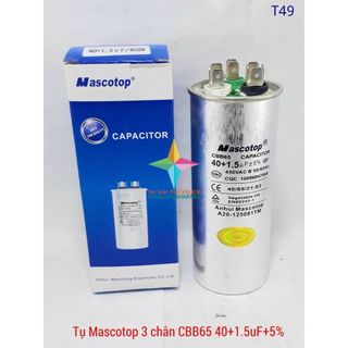 Tụ điều hòa kép 3 chân MASCOTOP CBB65 40+1.5uF+5%