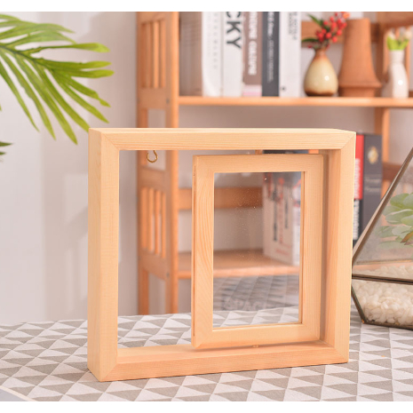 Khung Ảnh Để Bàn gỗ mộc có móc kèm KA4 Khung Hình Để Bàn kèm chân đế 20.5x22.5cm