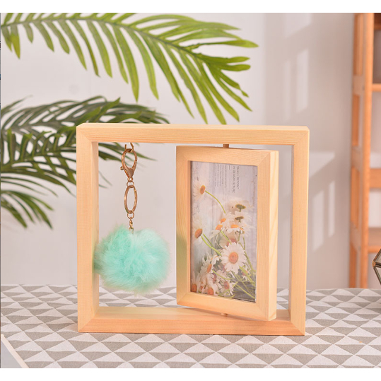 Khung Ảnh Để Bàn gỗ mộc có móc kèm KA4 Khung Hình Để Bàn kèm chân đế 20.5x22.5cm