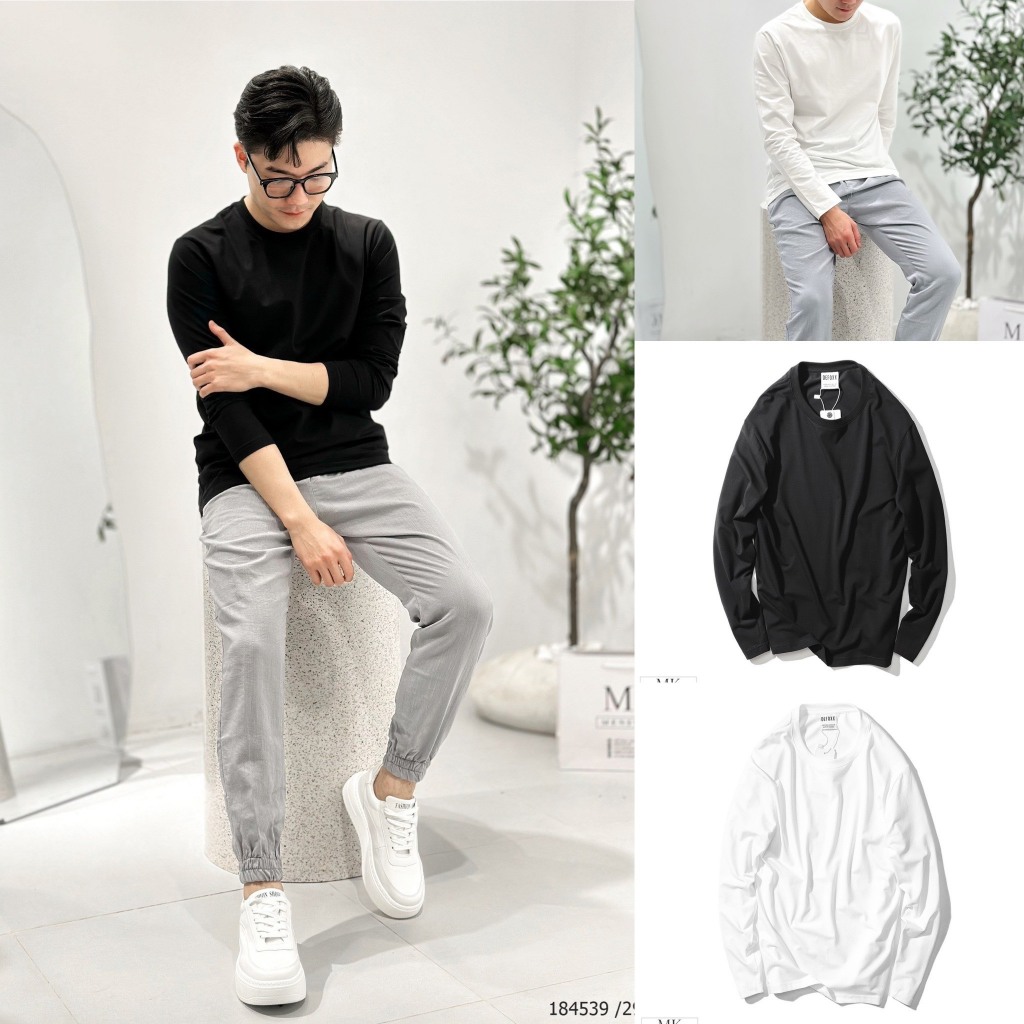 Áo Thun Dài Tay Defoxx Trơn Nam Nữ Dáng Basic