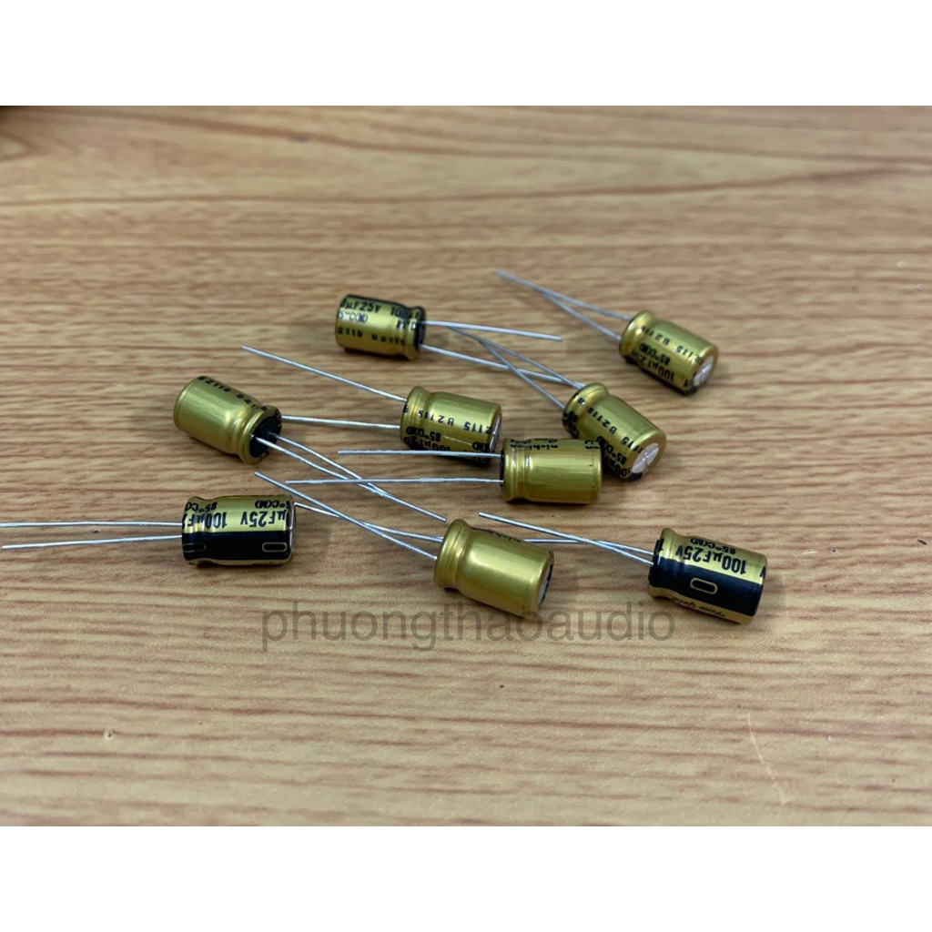 Tụ Nichicon fine gold 100uf 25v, tụ phân cực 100uf 25v chuyên dùng cho audio