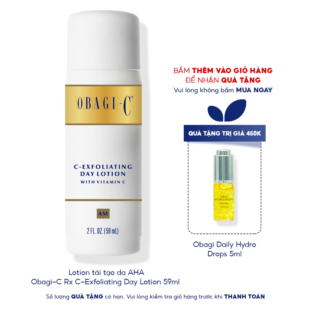 Lotion tái tạo da AHA Obagi-C Rx C-Exfoliating Day Lotion 59ml - Tẩy tế bào chết, dưỡng sáng, tái tạo da
