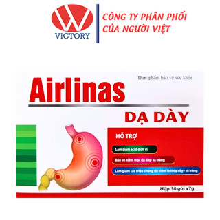 Airlinas dạ dày - hỗ trợ bảo vệ niêm mạc dạ dày - tá tràng - 30 gói x 7g - vic pharmacy