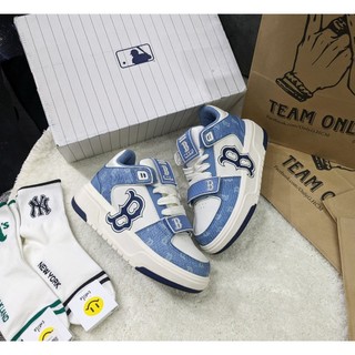 Giày mlb chunky liner mid denim monogram boston red shox