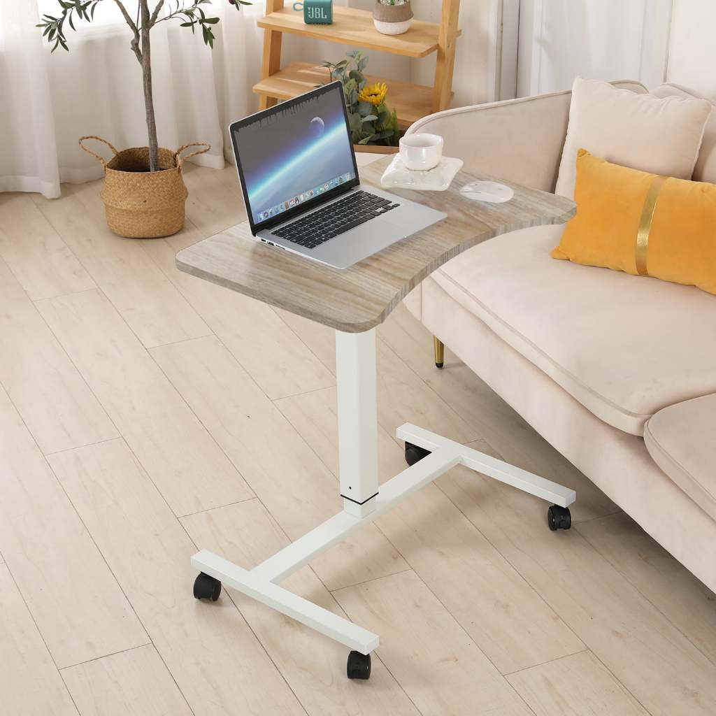 Mxtark 28 inches  Single Leg Gas Spring Desk Height Adjustable Table with Wheels