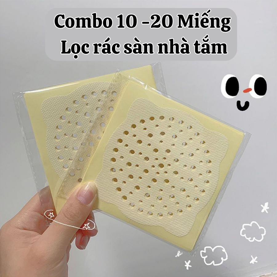 Comb10 Miếng Dán Lọc Rác Thoát Sàn Chống Tắc Nghẽn, Nghẹt Cống 10x10cm Dùng 1 Lần - Miếng Lọc Rác Thông Minh, Lưới Lọc