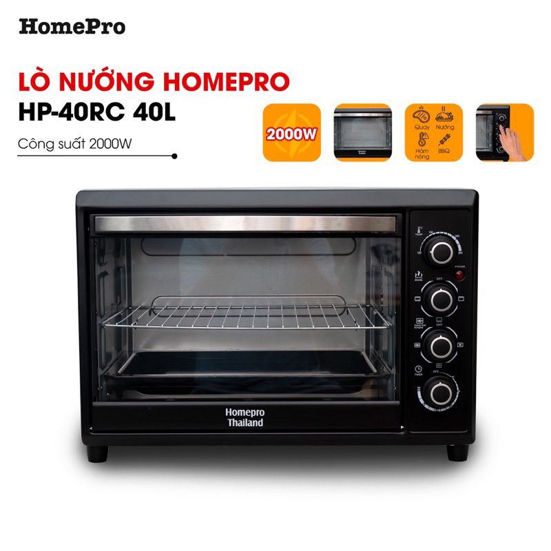 Lò nướng Homepro HP-40RC - Dung tích 40 lít - Bảo hành 12 tháng