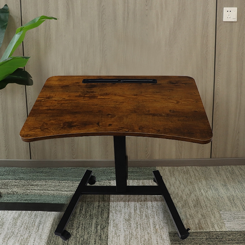 Mxtark 28 inches  Single Leg Gas Spring Desk Height Adjustable Table with Wheels