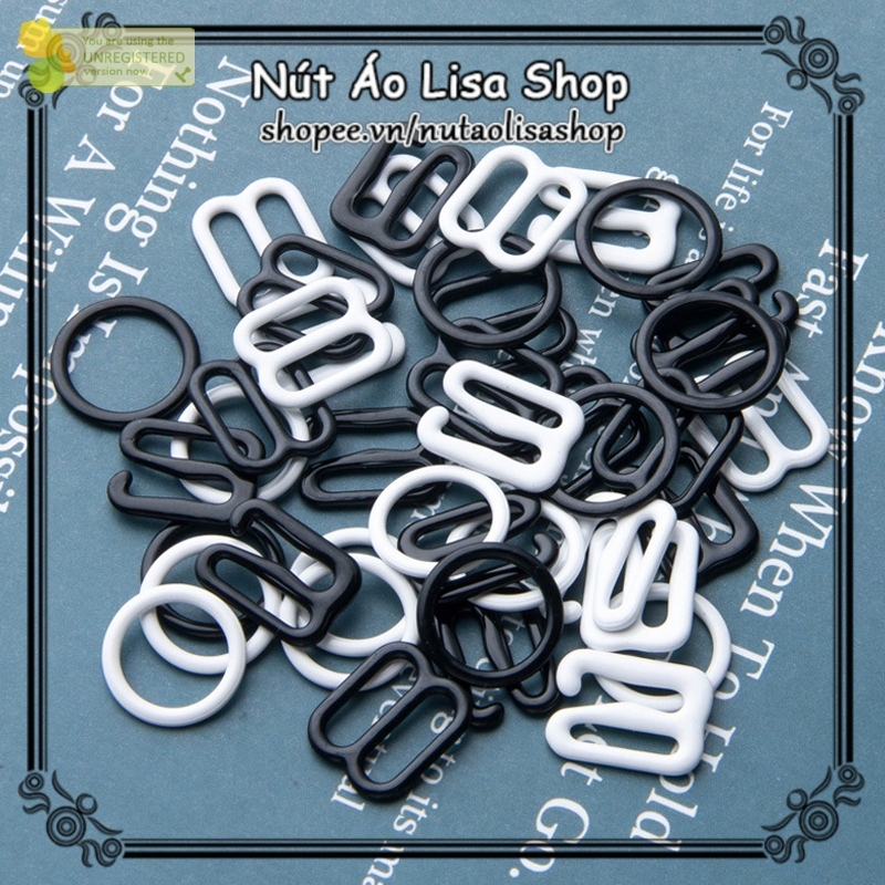 Set 10 chiếc khoen số 9, số 8, số 0, móc cài bikinki (8mm, 10mm, 12mm, 15mm, 20mm), móc áo ngực